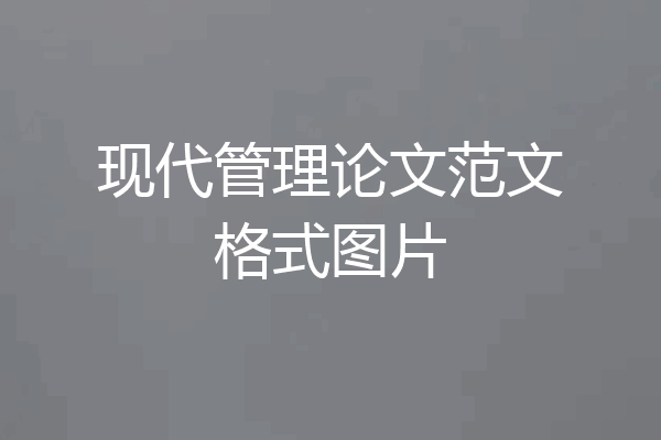 现代管理论文范文格式图片