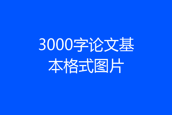 3000字论文基本格式图片