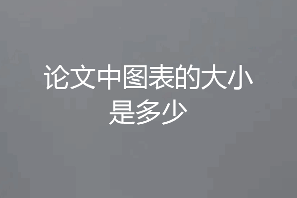 论文中图表的大小是多少