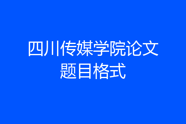四川传媒学院论文题目格式