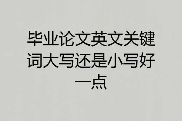 毕业论文英文关键词大写还是小写好一点