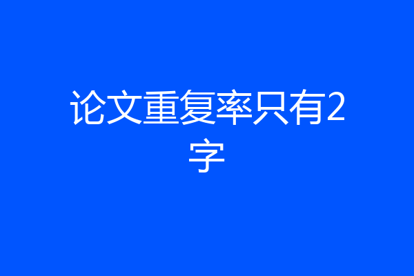 论文重复率只有2字