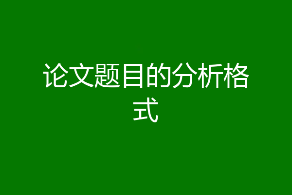 论文题目的分析格式