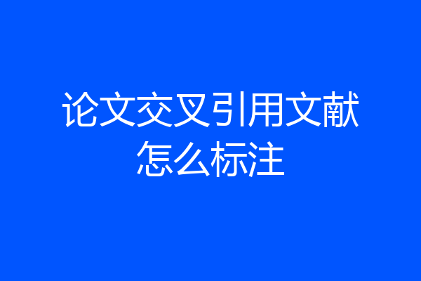 论文交叉引用文献怎么标注