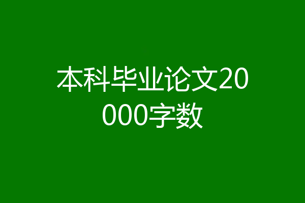本科毕业论文20000字数