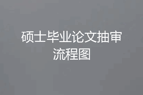 硕士毕业论文抽审流程图