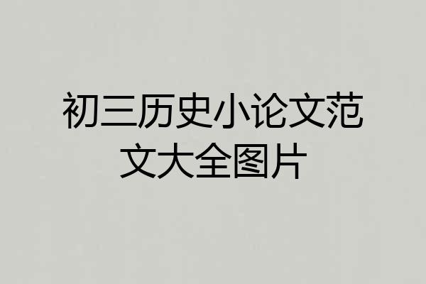 初三历史小论文范文大全图片