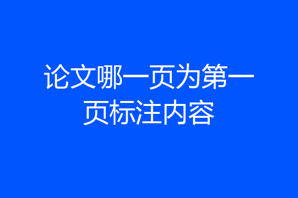 论文哪一页为第一页标注内容