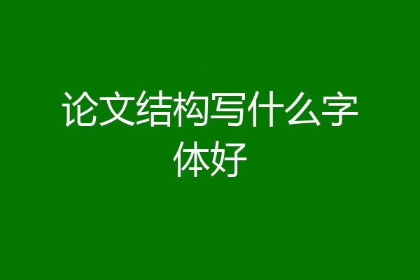 论文结构写什么字体好