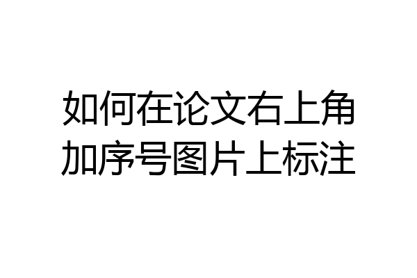如何在论文右上角加序号图片上标注