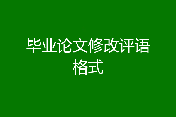 毕业论文修改评语格式