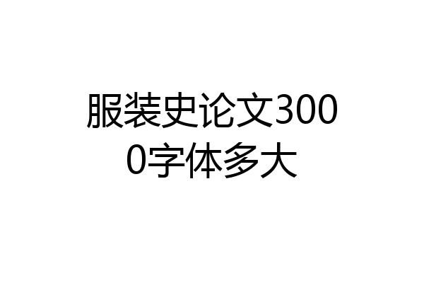 服装史论文3000字体多大