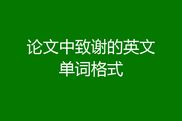 论文中致谢的英文单词格式