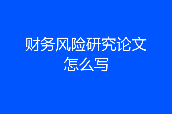 财务风险研究论文怎么写