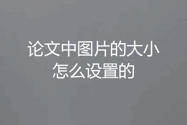 论文中图片的大小怎么设置的