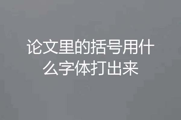 论文里的括号用什么字体打出来