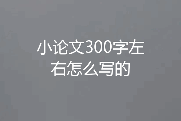 小论文300字左右怎么写的