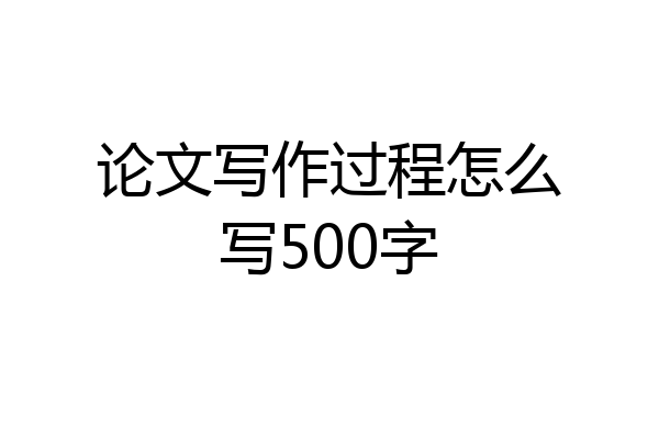 论文写作过程怎么写500字
