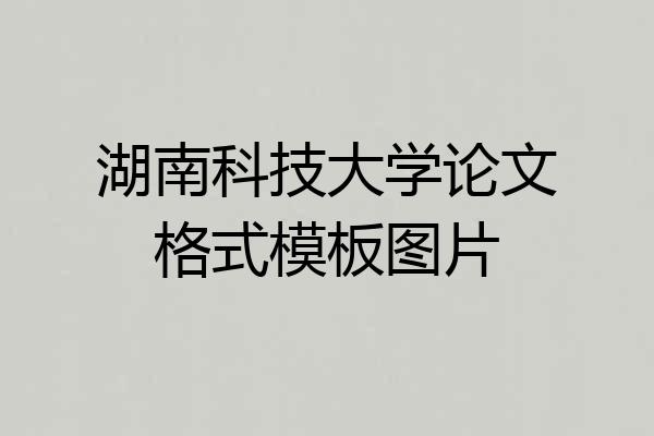湖南科技大学论文格式模板图片