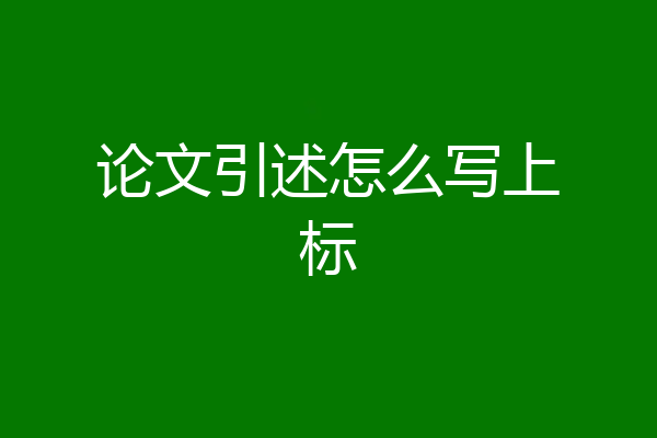 论文引述怎么写上标