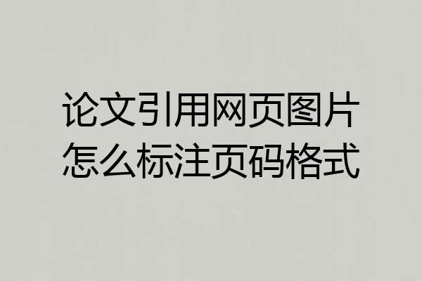 论文引用网页图片怎么标注页码格式