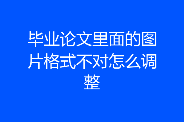 毕业论文里面的图片格式不对怎么调整