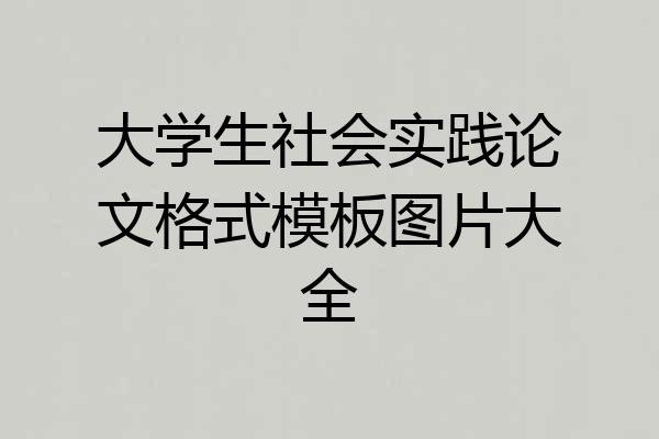 大学生社会实践论文格式模板图片大全