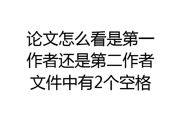 论文怎么看是第一作者还是第二作者文件中有2个空格
