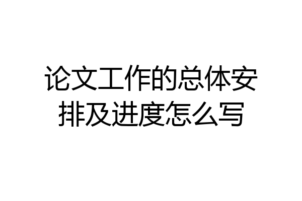 论文工作的总体安排及进度怎么写