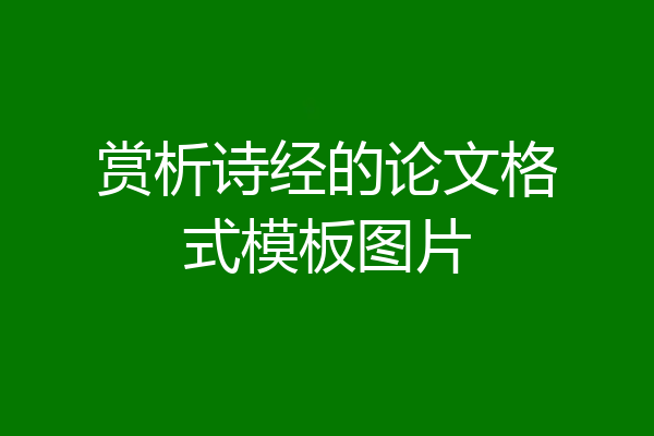 赏析诗经的论文格式模板图片