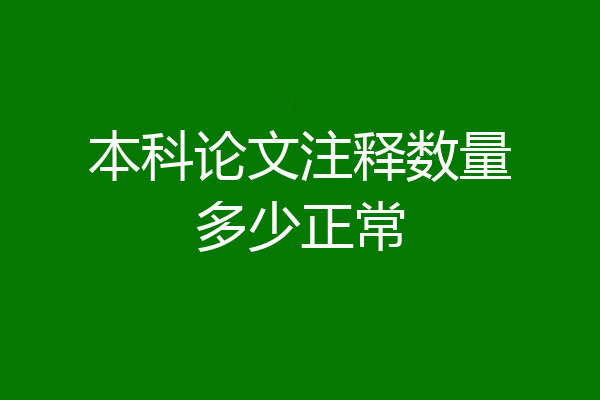 本科论文注释数量多少正常