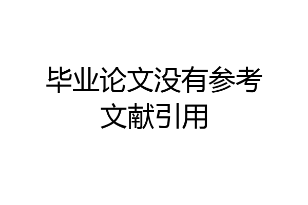 毕业论文没有参考文献引用