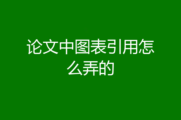 论文中图表引用怎么弄的
