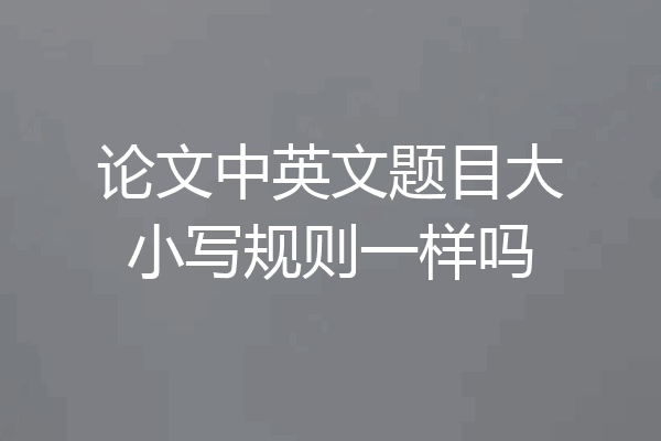 论文中英文题目大小写规则一样吗