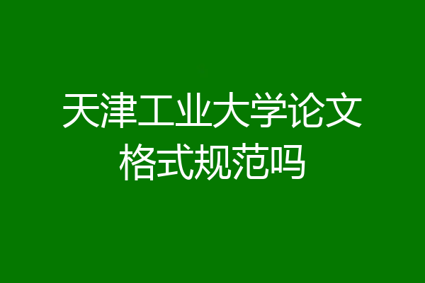 天津工业大学论文格式规范吗