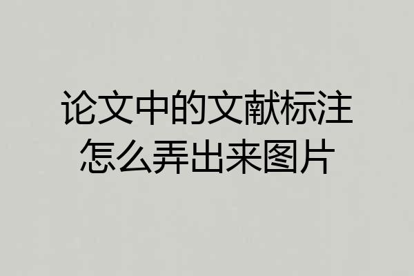论文中的文献标注怎么弄出来图片