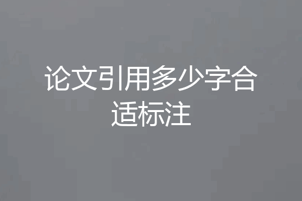 论文引用多少字合适标注