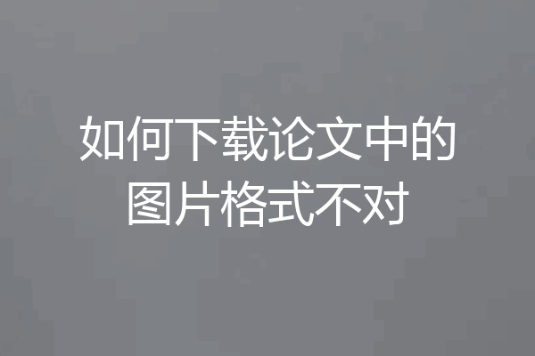 如何下载论文中的图片格式不对