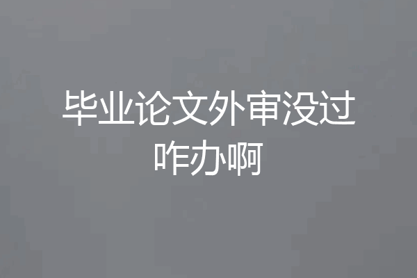 毕业论文外审没过咋办啊