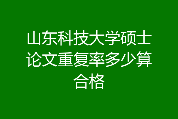 山东科技大学硕士论文重复率多少算合格
