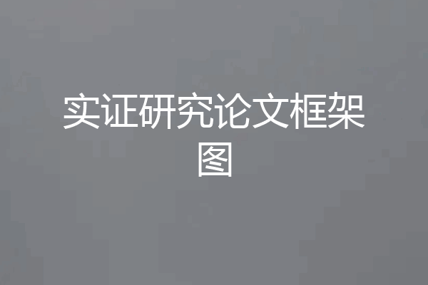 实证研究论文框架图