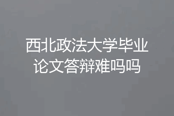 西北政法大学毕业论文答辩难吗吗