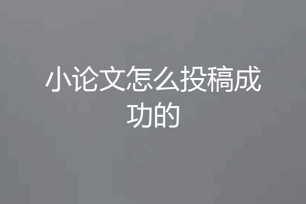 小论文怎么投稿成功的