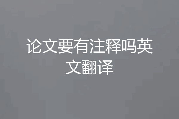 论文要有注释吗英文翻译