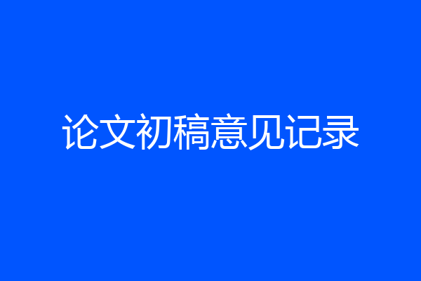 论文初稿意见记录