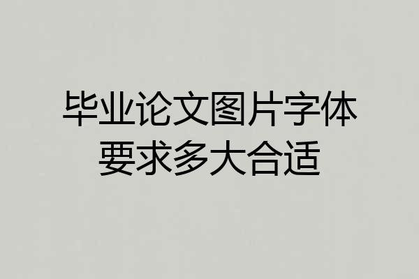 毕业论文图片字体要求多大合适