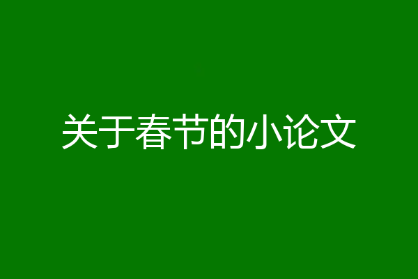 关于春节的小论文