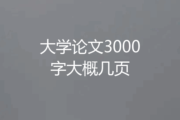 大学论文3000字大概几页