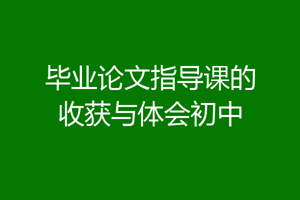 毕业论文指导课的收获与体会初中