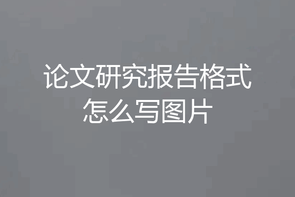论文研究报告格式怎么写图片
